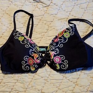 Athleta Grey with pink dolphin bikini top - M